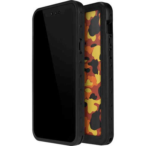 Orange Camo iPhone 15 Plus Waterproof Case